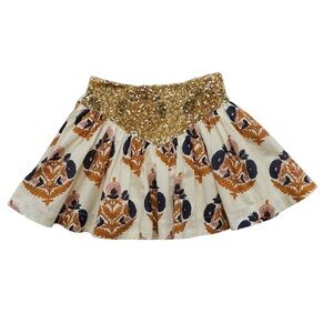 Pink Chicken Alexis Skirt- Navy Gold Flower 7Y